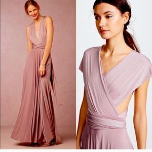 TwoBirds Ginger Convertible Maxi Dress Dusty Pink